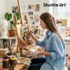 Shuttle Art Metallic Pearl White Acrylic Paint, 8.45 oz (250 ml) Pearlescent Acrylic Paint With Brush, Non Toxic, Non Fading Shimmer White Paint for Crafts, Metal, Wood, Clay, Ceramic, Canvas, Furniture(Gold/Silver/Copper)