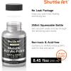 Shuttle Art Metallic Pearl White Acrylic Paint, 8.45 oz (250 ml) Pearlescent Acrylic Paint With Brush, Non Toxic, Non Fading Shimmer White Paint for Crafts, Metal, Wood, Clay, Ceramic, Canvas, Furniture(Silver)