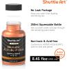 Shuttle Art Metallic Pearl White Acrylic Paint, 8.45 oz (250 ml) Pearlescent Acrylic Paint With Brush, Non Toxic, Non Fading Shimmer White Paint for Crafts, Metal, Wood, Clay, Ceramic, Canvas, Furniture(Copper)