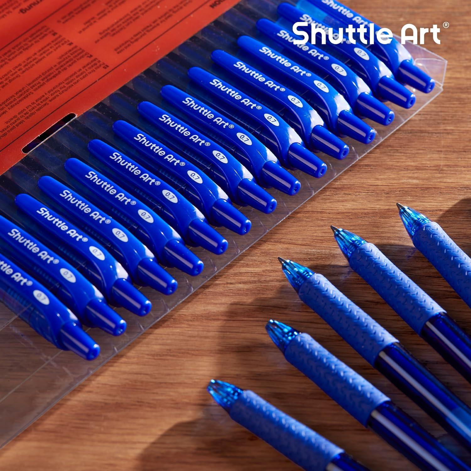 image:imageShuttle Art Gel Pens and Refills Bundle 20 Blue Retractable Gel Pens and 30 Pack Blue Retractable Gel Pen Refills 07mm Fine Point for Writing Journaling Taking Notes School Office Home