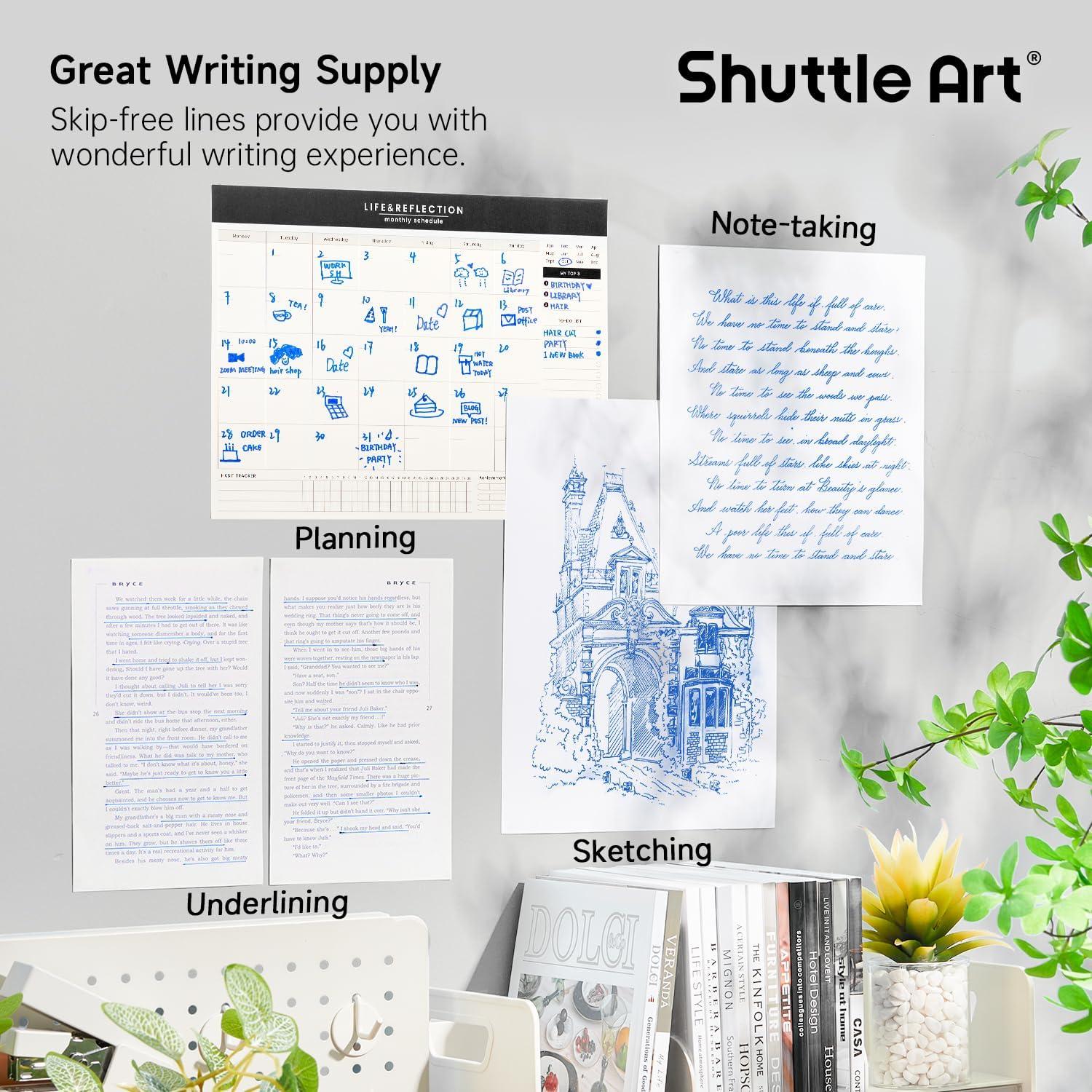image:imageShuttle Art Gel Pens and Refills Bundle 20 Blue Retractable Gel Pens and 30 Pack Blue Retractable Gel Pen Refills 07mm Fine Point for Writing Journaling Taking Notes School Office Home