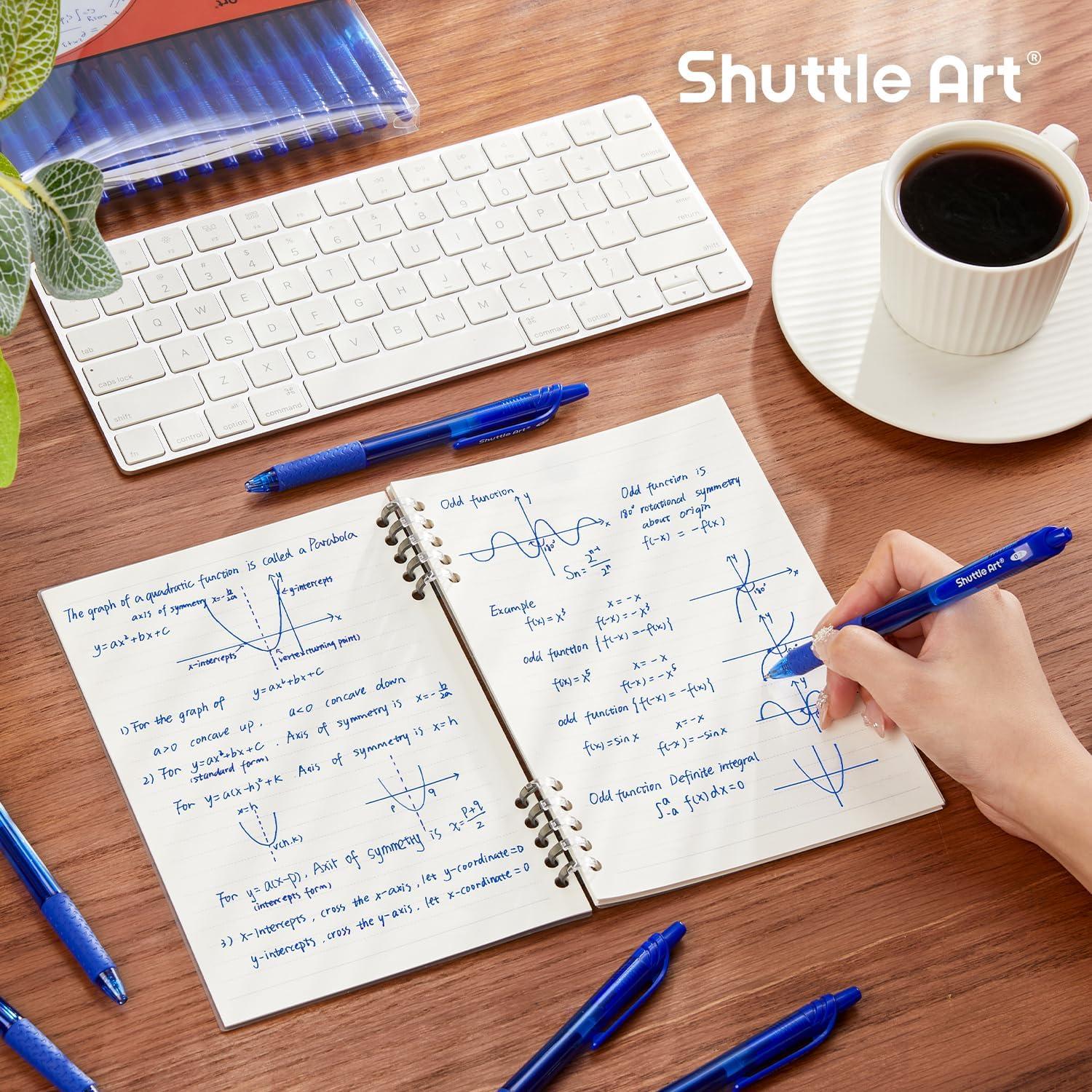 image:imageShuttle Art Gel Pens and Refills Bundle 20 Blue Retractable Gel Pens and 30 Pack Blue Retractable Gel Pen Refills 07mm Fine Point for Writing Journaling Taking Notes School Office Home