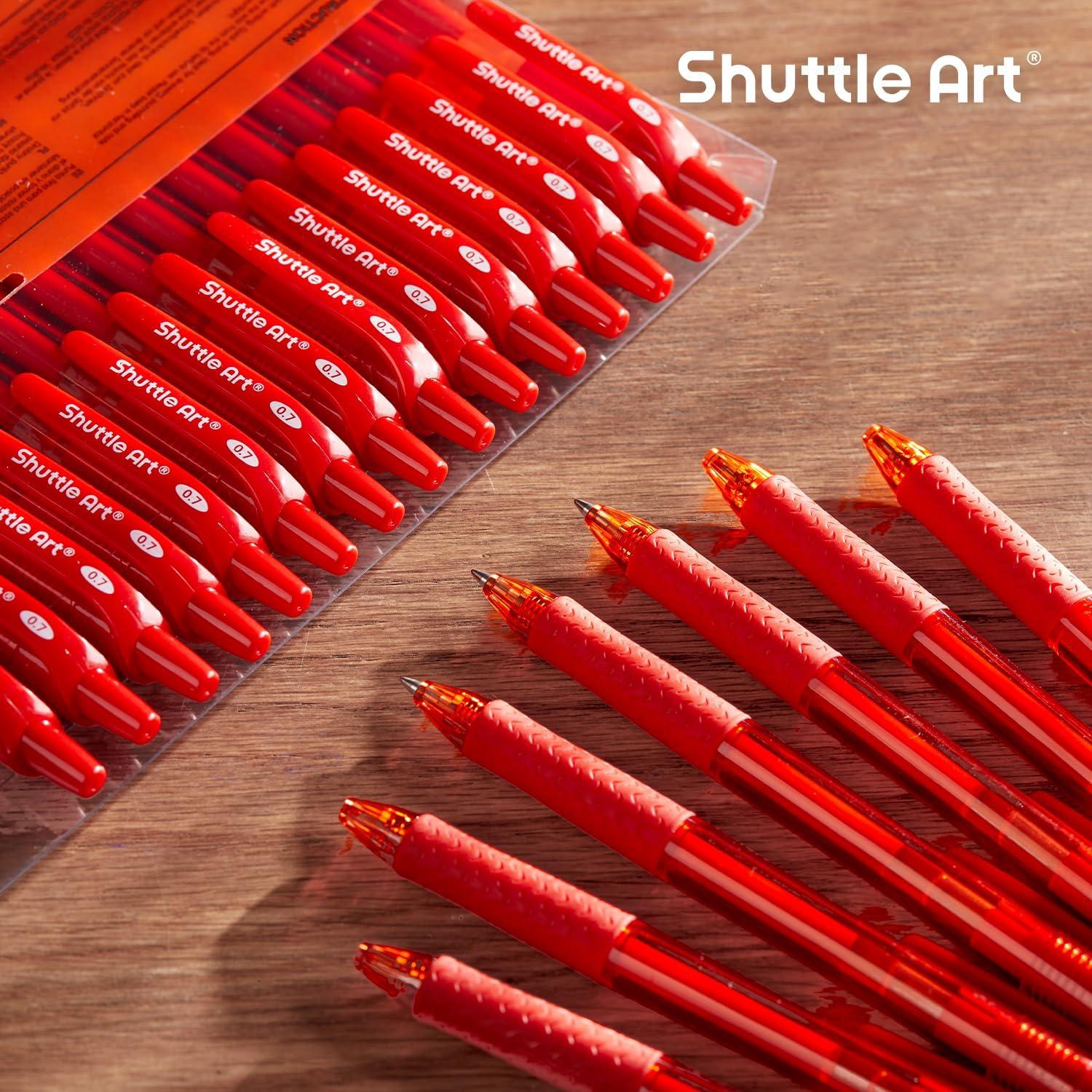 image:imageShuttle Art Gel Pens and Refills Bundle 20 Red Retractable Gel Pens and 30 Pack Red Retractable Gel Pen Refills 07mm Fine Point for Writing Journaling Taking Notes School Office Home