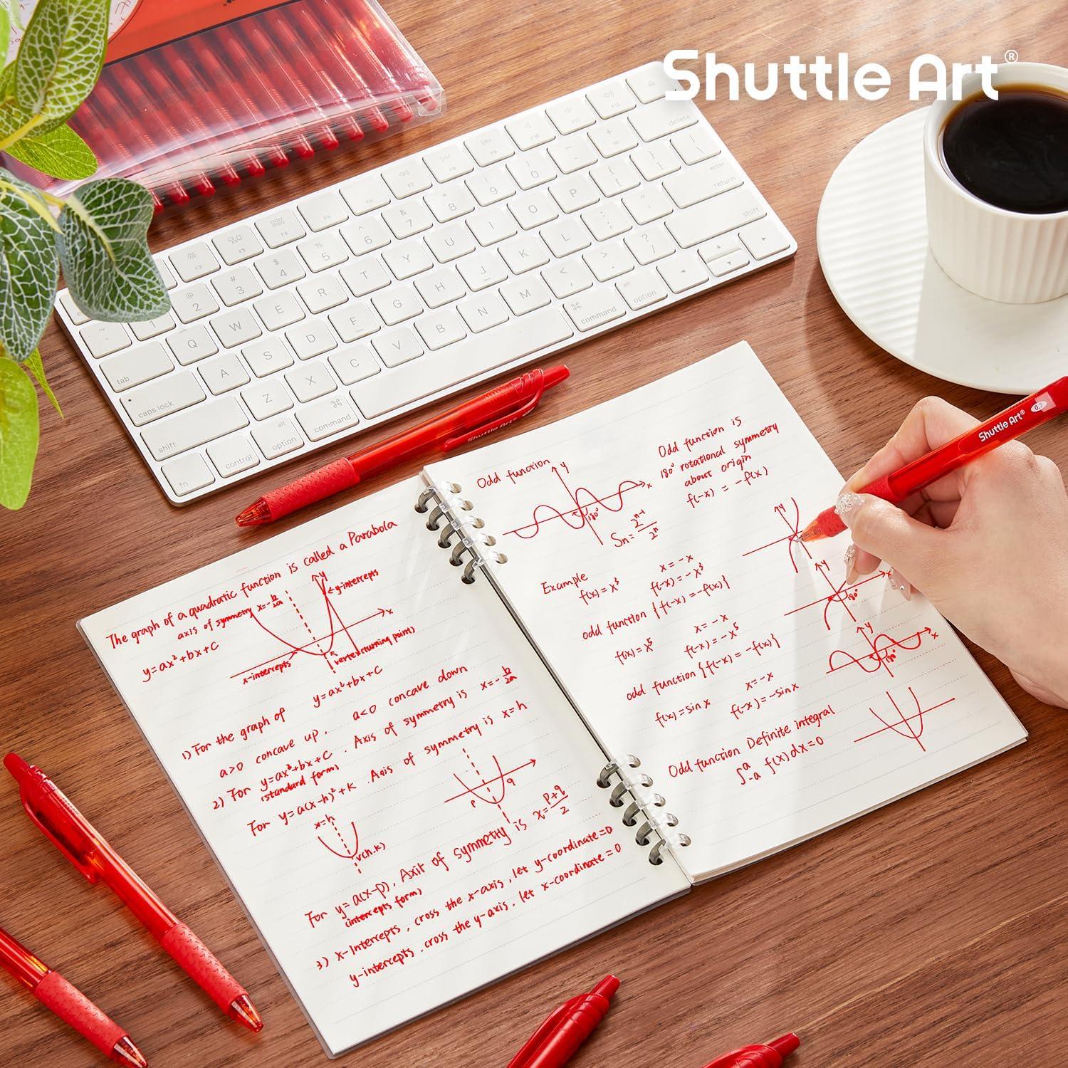 image:imageShuttle Art Gel Pens and Refills Bundle 20 Red Retractable Gel Pens and 30 Pack Red Retractable Gel Pen Refills 07mm Fine Point for Writing Journaling Taking Notes School Office Home