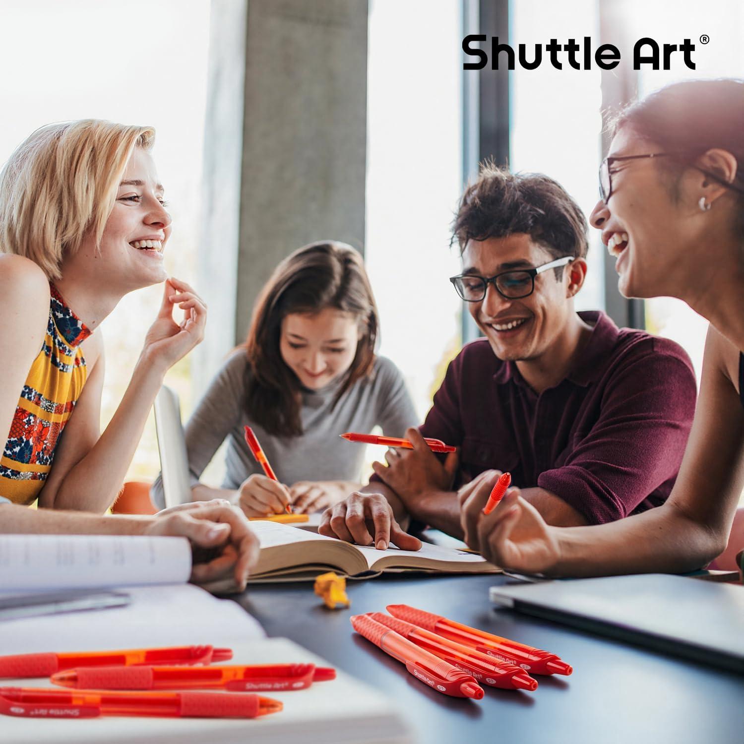 image:imageShuttle Art Gel Pens and Refills Bundle 20 Red Retractable Gel Pens and 30 Pack Red Retractable Gel Pen Refills 07mm Fine Point for Writing Journaling Taking Notes School Office Home