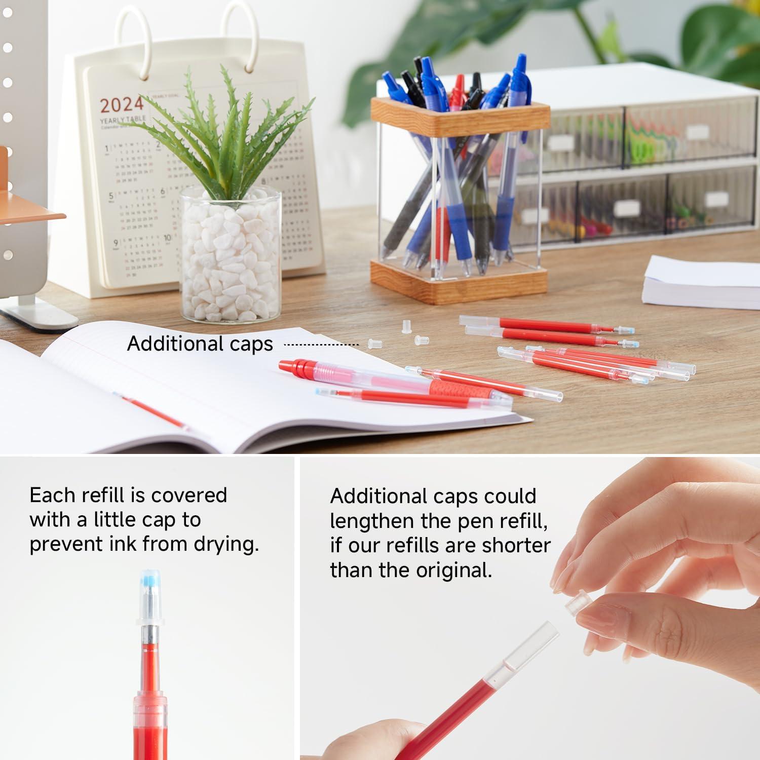 image:imageShuttle Art Gel Pens and Refills Bundle 40 Red Retractable Gel Pens and 30 Pack Red Retractable Gel Pen Refills 07mm Fine Point for Writing Journaling Taking Notes School Office Home