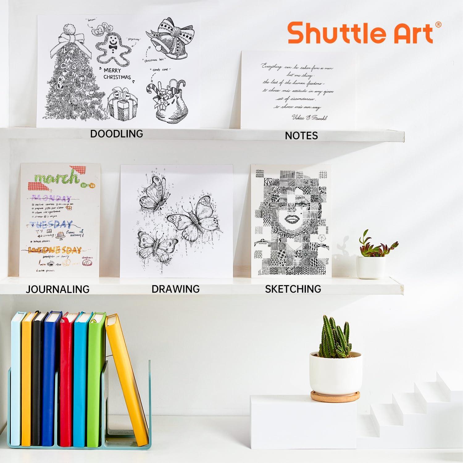 image:imageShuttle Art School amp Work Supplies Bundle 11 Pack Mild Gel Ink Pens in black ink 05mm Tip 30 Pack Black Retractable Gel Pen Refills 07mm for Writing Journaling Taking Notes School Office Home