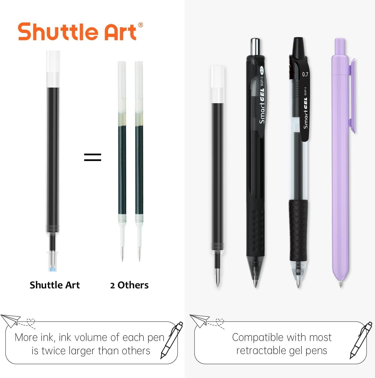 image:imageShuttle Art School amp Work Supplies Bundle 22 Pack Mild Gel Ink Pens in black ink 05mm Tip 30 Pack Black Retractable Gel Pen Refills 07mm for Writing Journaling Taking Notes School Office Home