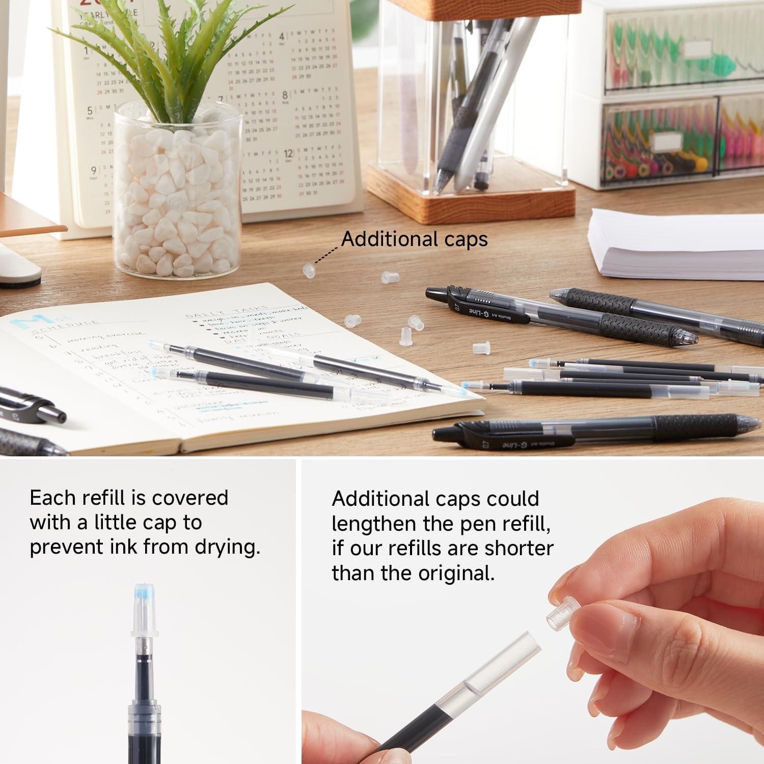 image:imageShuttle Art School amp Work Supplies Bundle 22 Pack Mild Gel Ink Pens in black ink 05mm Tip 30 Pack Black Retractable Gel Pen Refills 07mm for Writing Journaling Taking Notes School Office Home