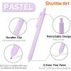 Shuttle Art School & Work Supplies Bundle, 15 Pack Pastel Gel Ink Pens in black ink, 0.5mm Tip + 30 Pack Black Retractable Gel Pen Refills 0.7mm Point for Writing Journaling Taking Notes School Office