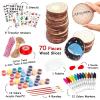 Shuttle Art Wood Slices Bundle, Unfinished Natural Wood Slices Kit with Acrylic Paint, Markers, Jute Twine, DIY Crafting Art Supplies for Kids, Adults & Artists, Hobby Painters & Beginners