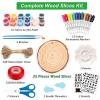 Shuttle Art Wood Slices Bundle, Unfinished Natural Wood Slices Kit with Acrylic Paint, Markers, Jute Twine, DIY Crafting Art Supplies for Kids, Adults & Artists, Hobby Painters & Beginners