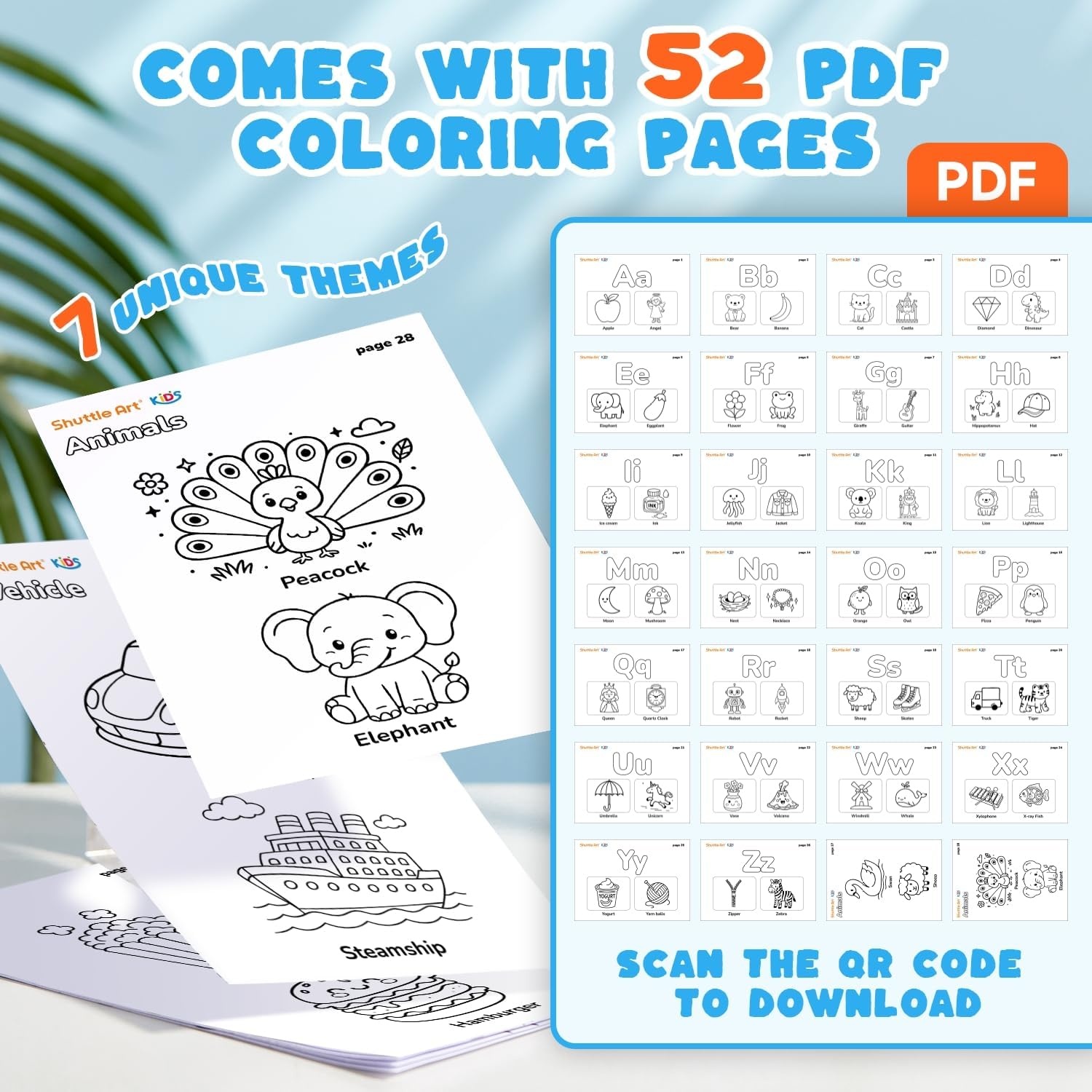 image:imageShuttle Art Jumbo Crayons for Toddlers 18 Colors Triangle Crayons with Coloring Sheets amp PDF Pages Non Toxic Washable for kids Coloring Gifts amp MessFree Art Supplies