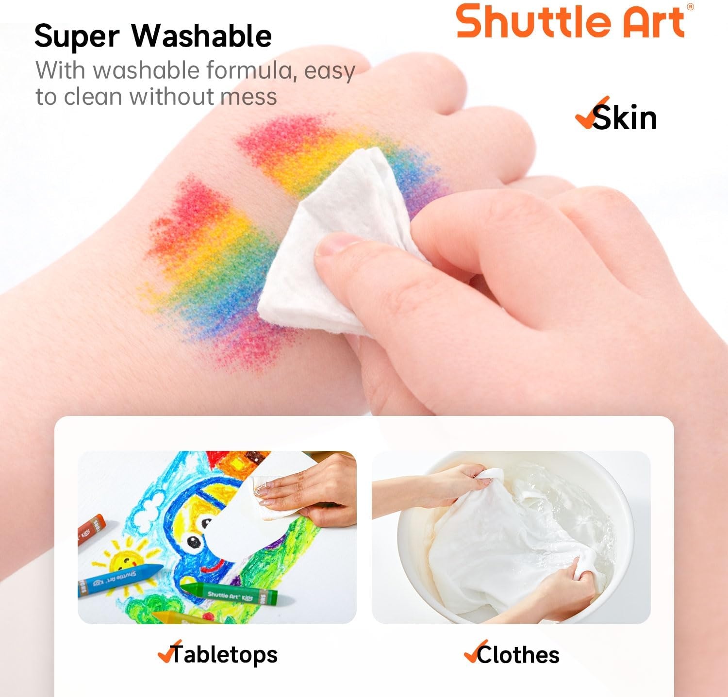 image:imageShuttle Art Jumbo Crayons for Toddlers 18 Colors Triangle Crayons with Coloring Sheets amp PDF Pages Non Toxic Washable for kids Coloring Gifts amp MessFree Art Supplies