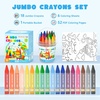 Shuttle Art Jumbo Crayons for Toddlers, 18 Colors Triangle Crayons with Coloring Sheets & PDF Pages, Non Toxic Washable for kids, Coloring Gifts & Mess-Free Art Supplies