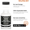Shuttle Art Metallic Gold Acrylic Paint, 8.45 oz(250 ml) Gold Leaf Paint With Brush, Non Toxic, Non Fading Gold Paint for Crafts, Metal, Wood, Clay, Ceramic, Canvas, Furniture(Pearl White)