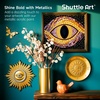 Shuttle Art Metallic Gold Acrylic Paint, 8.45 oz(250 ml) Gold Leaf Paint With Brush, Non Toxic, Non Fading Gold Paint for Crafts, Metal, Wood, Clay, Ceramic, Canvas, Furniture(Gold)