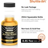 Shuttle Art Metallic Gold Acrylic Paint, 8.45 oz(250 ml) Gold Leaf Paint With Brush, Non Toxic, Non Fading Gold Paint for Crafts, Metal, Wood, Clay, Ceramic, Canvas, Furniture(Gold/Silver/Copper)
