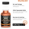 Shuttle Art Metallic Gold Acrylic Paint, 8.45 oz(250 ml) Gold Leaf Paint With Brush, Non Toxic, Non Fading Gold Paint for Crafts, Metal, Wood, Clay, Ceramic, Canvas, Furniture(Copper)