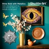 Shuttle Art Metallic Gold Acrylic Paint, 8.45 oz(250 ml) Gold Leaf Paint With Brush, Non Toxic, Non Fading Gold Paint for Crafts, Metal, Wood, Clay, Ceramic, Canvas, Furniture(Gold/Silver/Copper)