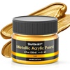 Shuttle Art Metallic Gold Acrylic Paint, 8.45 oz(250 ml) Gold Leaf Paint With Brush, Non Toxic, Non Fading Gold Paint for Crafts, Metal, Wood, Clay, Ceramic, Canvas, Furniture(Gold)