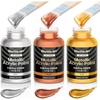 Shuttle Art Metallic Gold Acrylic Paint, 8.45 oz(250 ml) Gold Leaf Paint With Brush, Non Toxic, Non Fading Gold Paint for Crafts, Metal, Wood, Clay, Ceramic, Canvas, Furniture(Gold/Silver/Copper)