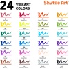 Shuttle Art Brush Tip Alcohol Markers, Dual Tip Brush & Fine Tip Art Marker Set, 24 Colors Marker Pens with Case Perfect for Illustration Kids Students Adults Coloring Sketching(24 Colors)