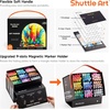 Shuttle Art Brush Tip Alcohol Markers, Dual Tip Brush & Fine Tip Art Marker Set, 24 Colors Marker Pens with Case Perfect for Illustration Kids Students Adults Coloring Sketching(121 Colors)