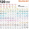 Shuttle Art Brush Tip Alcohol Markers, Dual Tip Brush & Fine Tip Art Marker Set, 24 Colors Marker Pens with Case Perfect for Illustration Kids Students Adults Coloring Sketching(121 Colors)