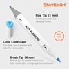 Shuttle Art Brush Tip Alcohol Markers, Dual Tip Brush & Fine Tip Art Marker Set, 24 Colors Marker Pens with Case Perfect for Illustration Kids Students Adults Coloring Sketching(24 Colors)