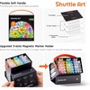 Shuttle Art Brush Tip Alcohol Markers, Dual Tip Brush & Fine Tip Art Marker Set, 24 Colors Marker Pens with Case Perfect for Illustration Kids Students Adults Coloring Sketching(51 Pastel Colors)