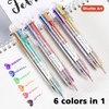 Shuttle Art Multicolor Pens, 46 Pack 6-in-1 0.7mm Retractable Ballpoint Pens for Office School Supplies Students Children Gift(23)