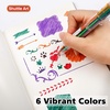 Shuttle Art Multicolor Pens, 46 Pack 6-in-1 0.7mm Retractable Ballpoint Pens for Office School Supplies Students Children Gift(50)
