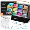 Shuttle Art Brush Tip Alcohol Markers, Dual Tip Brush & Fine Tip Art Marker Set, 24 Colors Marker Pens with Case Perfect for Illustration Kids Students Adults Coloring Sketching(89 Colors)
