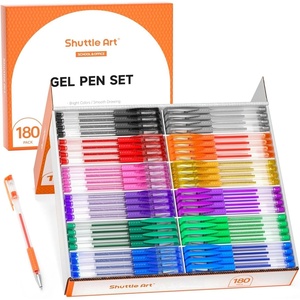 Shuttle Art Gel Pens, 360 Pack Gel Pens Set, 12 Assorted Colors Bulk Classroom Pack for Adults Coloring Books Drawing Doodling Crafts Journaling(180 Count (Pack of 1))