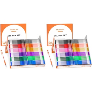 Shuttle Art Gel Pens, 360 Pack Gel Pens Set, 12 Assorted Colors Bulk Classroom Pack for Adults Coloring Books Drawing Doodling Crafts Journaling(180 Count (Pack of 2))