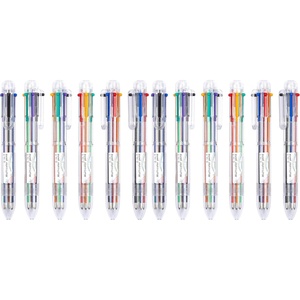 Shuttle Art Multicolor Pens, 46 Pack 6-in-1 0.7mm Retractable Ballpoint Pens for Office School Supplies Students Children Gift(50)